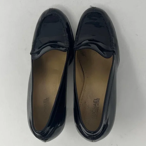Michael Kors Patent Leather penny loafers with heels women size 7M - Picture 8 of 8